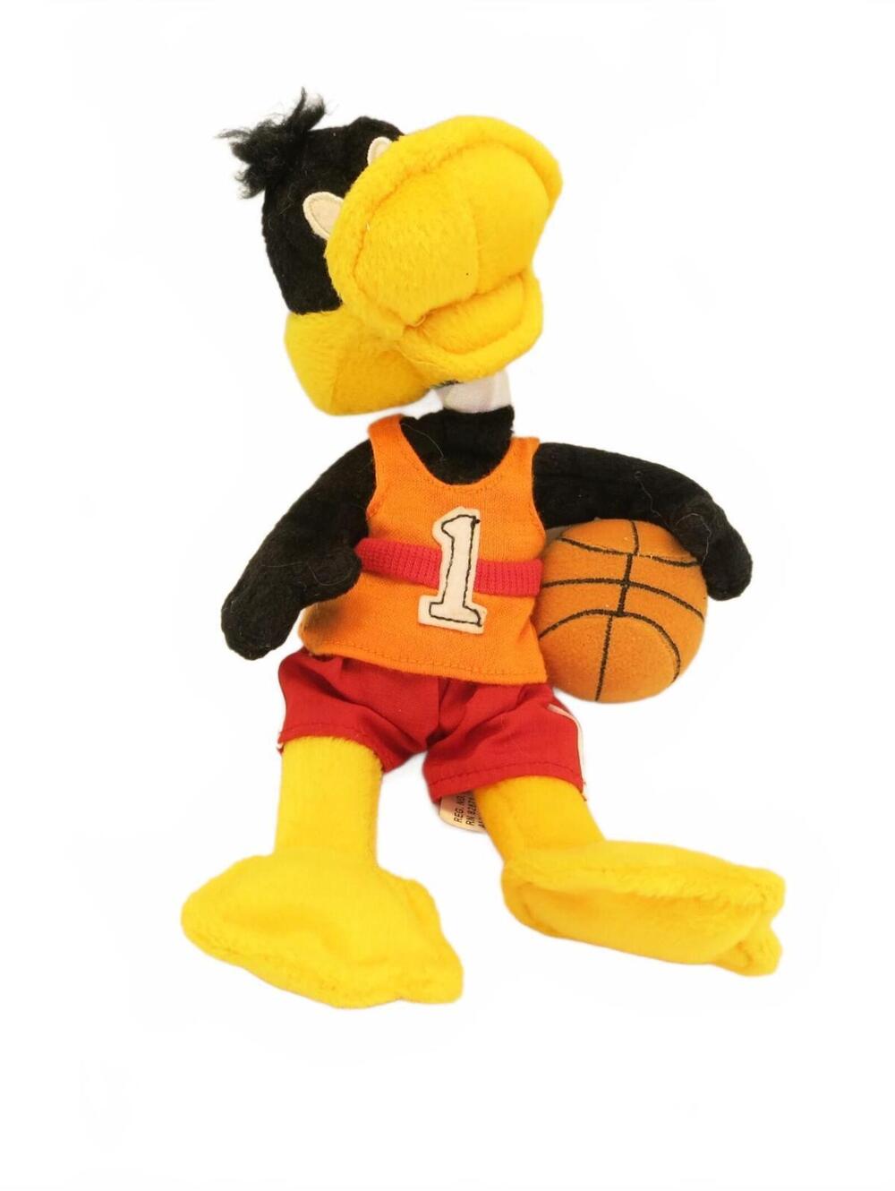 Vintage Warner Bros Studio Store 2000 Daffy Duck Basketball Plush Space Jam 10”